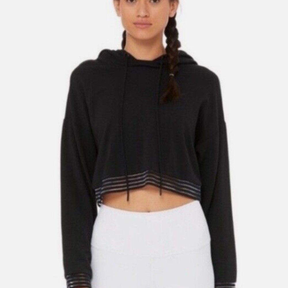 Black Cropped Hoodie